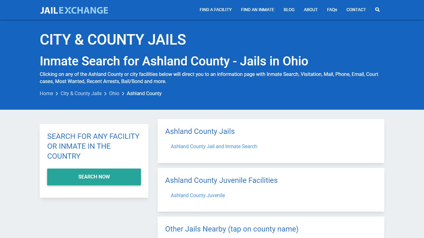 Inmate Search for Ashland County | Jails in Ohio - Jail Exchange